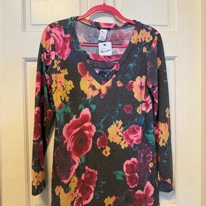 HEIMISH USA Floral Long Sleeve Top - Pink, Yellow, Green